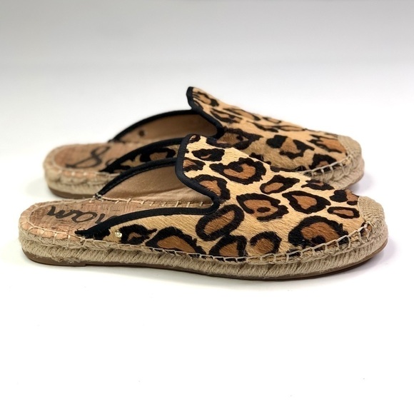 Sam Edelman Kerry calf hair mule espadrilles leopard print 8.5 - Picture 2 of 10